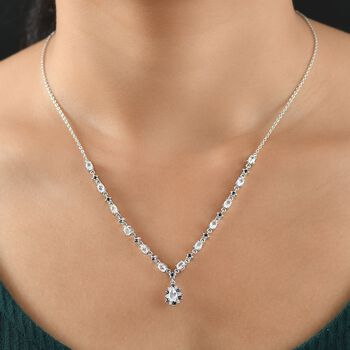 D joy AAA Premium Malagasy Regenbogen Mondstein Halskette, ca. 50 cm 925 Silber rhodiniert ca. 2,87 ct.