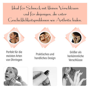 Gr&ouml;&szlig;er Ohrring-Verschluss in ros&eacute;vergoldetem Silber