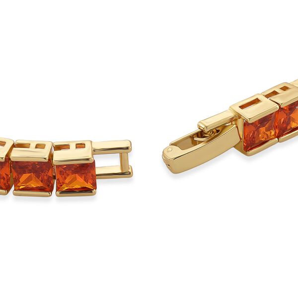 Rot  kubisches Zirkonia Armband ca. 18 cm mit 2.5 cm verlängerung, Goldfarben image number 4