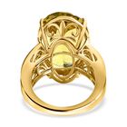 Ouro Verde-Quarz, weißer Zirkon Ring, 925 Silber vergoldet (Größe 17.00) ca. 16.64 ct image number 5