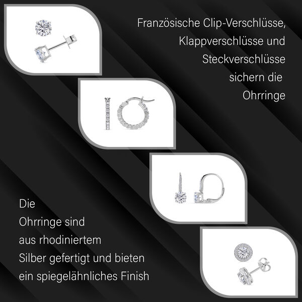 Luxus Zirkonia Ohrringe Set - 10,97 ct. image number 11