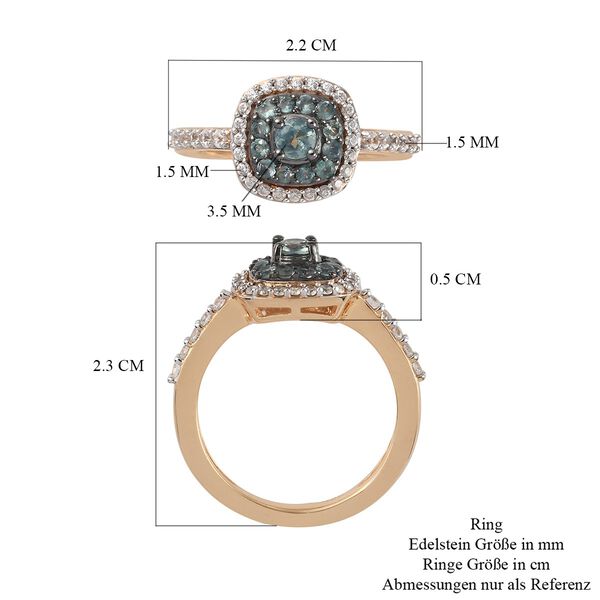 Alexandrit und Zirkon Ring 925 Silber Gelbgold Vermeil image number 8