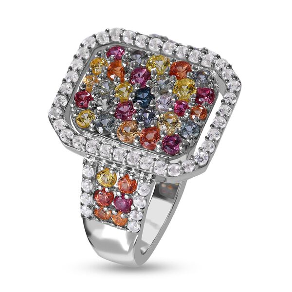 AA mehrfarbiger Saphir und Zirkon-Ring - 2,10 ct. image number 2