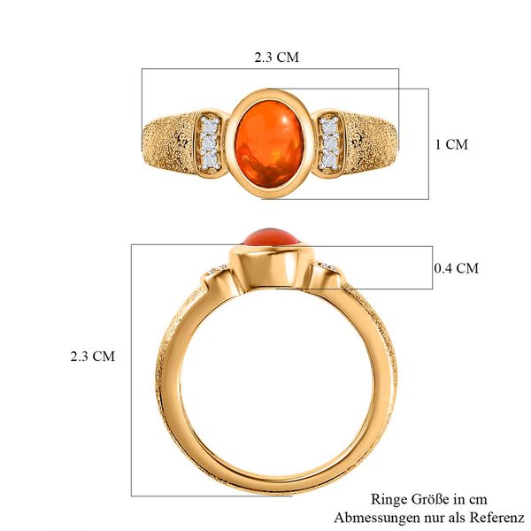 AA orange &auml;thiopischer Welo Opal und Zirkon-Ring - 0,85 ct. image number 7