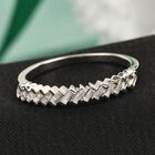 Diamant Band Ring 925 Silber Platin-Überzug image number 1