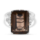 Rauchquarz und Zirkon Ring 925 Silber platiniert  ca. 11,80 ct image number 0