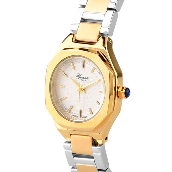 GENOA - Wei&szlig;er Zirkonia, Wei&szlig;es Perlmutt Schmuckset 316L Edelstahl Bicolor, 316L Edelstahl IP-Gelbbeschichtung, Nickelfreies Messing IP-Gelbbeschichtung und Legierung Bicolor image number 2