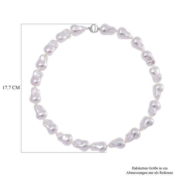 Weiße Muschelkernperle 50cm Halskette und 21,5cm Armband image number 6