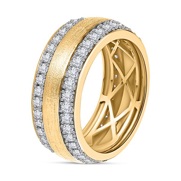 Moissanit Ring, 925 Silber Gelbgold Vermeil (Größe 17.00) ca. 1.41 ct image number 5