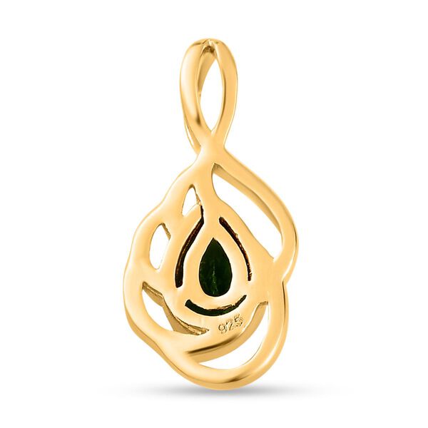 Natürlicher Chromdiopsid Anhänger, 925 Silber vergoldet ca. 0,46 ct image number 5
