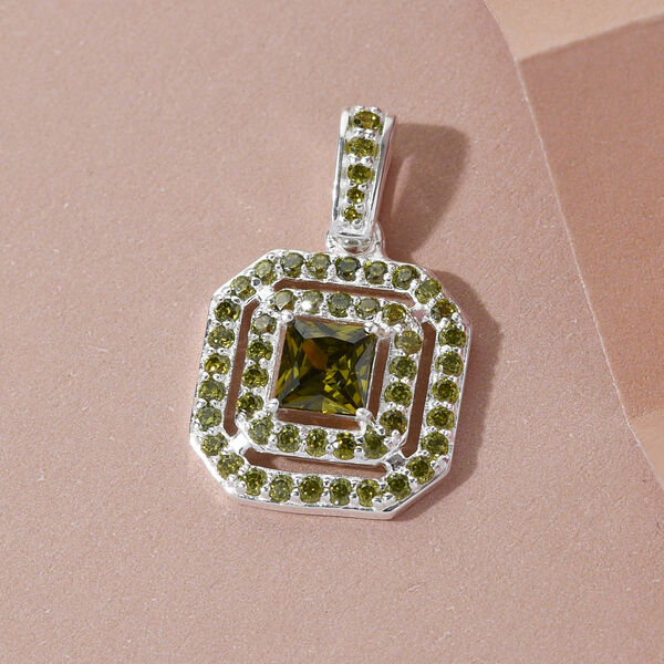 LUSTRO STELLA Peridot Zirkonia Anh&auml;nger 925 Silber image number 3