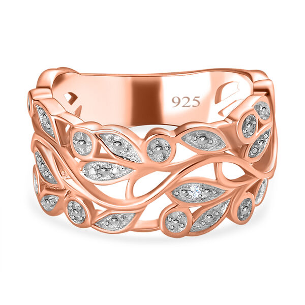 ALLORO Ring, Creolen und Anh&auml;nger mit Diamantakzenten, Silber ros&eacute;vergoldet image number 4