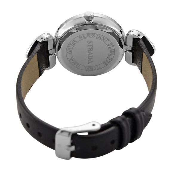 STRADA Uhr mit PC21S Japan-Uhrwerk, graues Zifferblatt, scwharzes Armband mit silberfarbenen Herz-Details image number 6