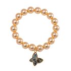 Goldene Muschelkernperle, Abalone Muschel Armband BR-Stretch Standard gelb vergoldet