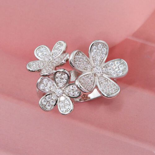 Lustro Stella Weißer Zirkonia Ring 925 Silber rhodiniert (Größe 17.00) image number 1