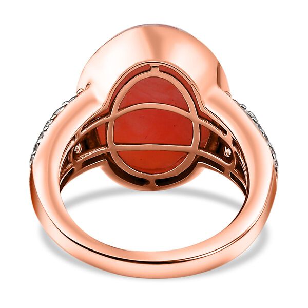 Oregon Sunrise Pfirsich Opal und Zirkon-Ring - 7,02 ct. image number 6