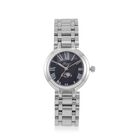 GENOA - Uhr mit japanischem Uhrwerk und blauem Sonnenschliff-Zifferblatt,  Reiner Edelstahl, 20 cm