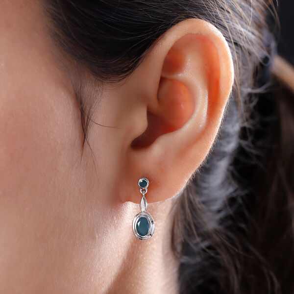 Grandidierit-Ohrringe, 925 Silber platiniert ca. 0.99 ct image number 3