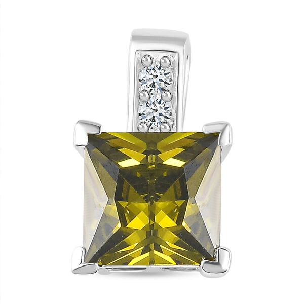Peridot kubischer Zirkonia-Anh&auml;nger - 4,43 ct.