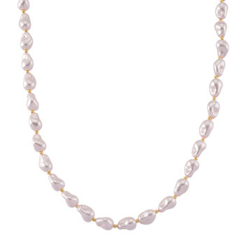 Rosa Muschelkernperle 50cm Halskette