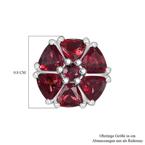 AAA Orissa Rose Granat Ohrringe, 925 Silber platiniert ca. 1.94 ct image number 5
