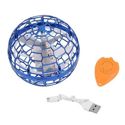 Fliegender Ball mit LEDs und Fernsteuerung, 9x9cm, blau