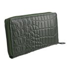 RFID-geschützte Brieftasche aus 100% echtem Leder mit Kroko-Prägung und abnehmbarem Trageschlaufe, dunkel grün image number 5