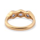 Tansanit und Zirkon 3 Stein Ring 925 Silber 585 Vergoldet image number 5