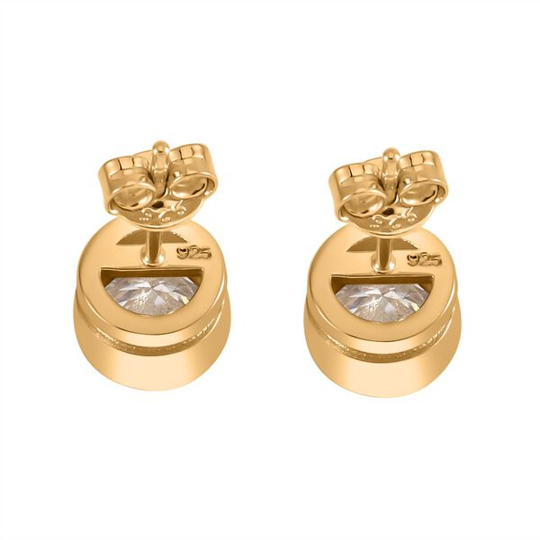 Moissanit Nugget Ohrringe, 925 Silber mit Gelbgold Vermeil - 2 ct. image number 5