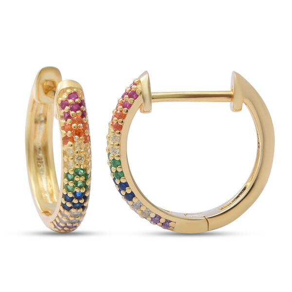 LUSTRO STELLA - Mehrfarbiger Zirkonia Ohrringe 925 Silber vergoldet ca. 0,84 ct image number 3