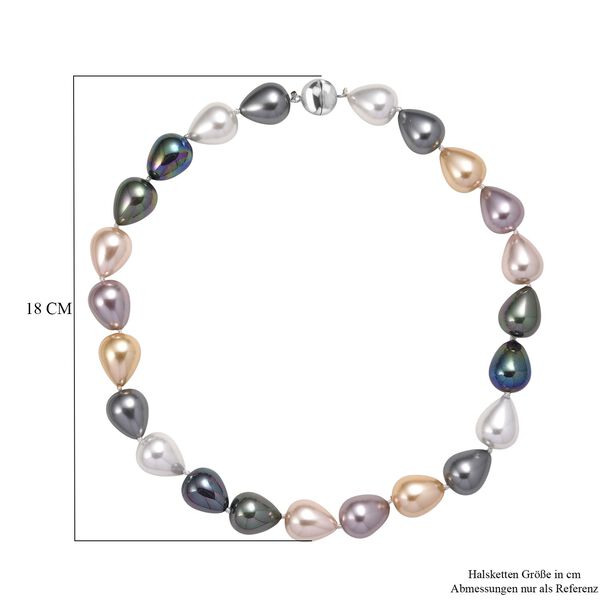 Mehrfarbige Muschelperlen Halskette ca. 50 cm Reiner Edelstahl Standard image number 5