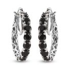 Elite Shungit Creolen 925 Silber platiniert ca. 2,49 ct