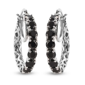 Elite Shungit Creolen 925 Silber platiniert ca. 2,49 ct