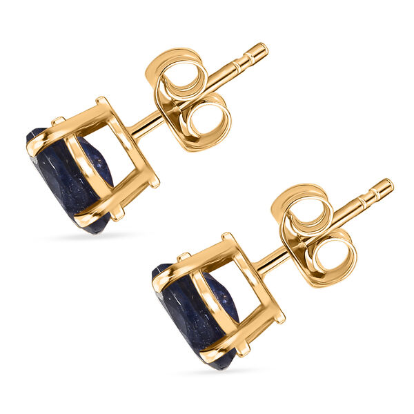 D'Joy Masoala Saphir (Fissure gefüllt) Ohrringe 925 Silber 750 Gelb Vergoldet ca. 3.76 ct image number 5