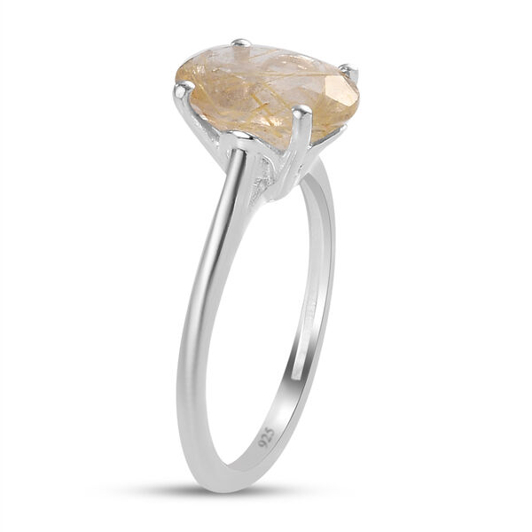 Goldener Rutil-Quarz-Ring, 925 Silber ca. 2,39 ct image number 5