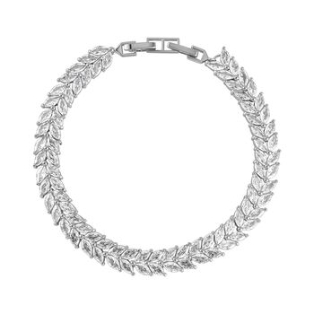 Wei&szlig;er Zirkonia Armband, ca. 18 cm, Messing, ca. 6.00 ct