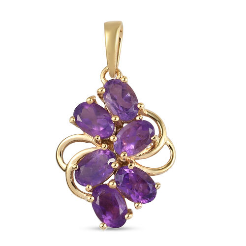 Afrikanischer Amethyst Anhänger 925 Silber Gelbgold Vergoldet ca. 2,89 ct image number 0