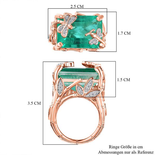 GP Italian Garden Kollektion- Smaragd Triplett Quarz, Zirkon und blauer Saphir-Ring- 18,80 ct. image number 7