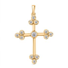 Moissanit Kreuz Anhänger - 0,77 ct.