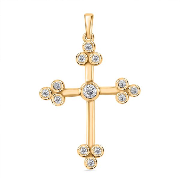 Moissanit Kreuz Anh&auml;nger - 0,77 ct.