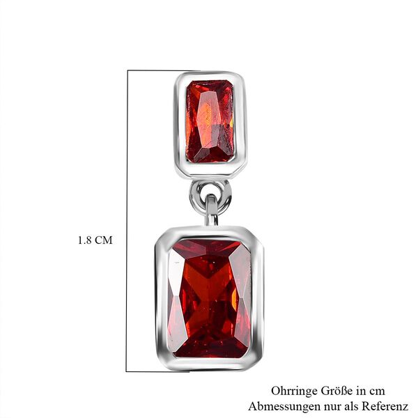 LUSTRO STELLA - Rote Zirkonia-Ohrringe image number 7