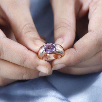 Rose De France Amethyst Ring, Messing, (Gr&ouml;&szlig;e 19.00) ca. 2.40 ct