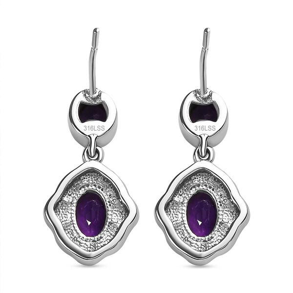 Afrikanischer Amethyst Ohrringe  Edelstahl ca. 1.50 ct image number 5