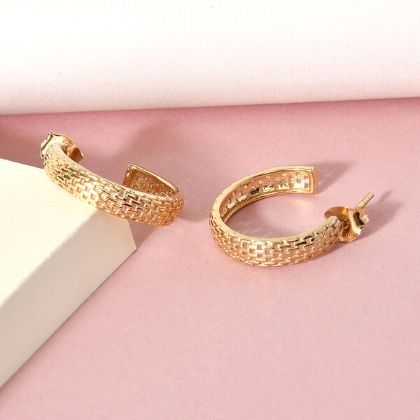 Stilvolle Creolen, 925 Silber vergoldet image number 2