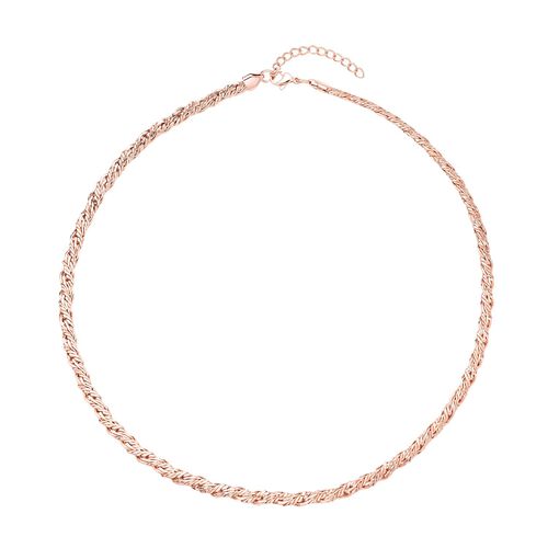 Roséfarbene Halskette, ca. 56 cm, Edelstahl ca. 31,20g image number 0