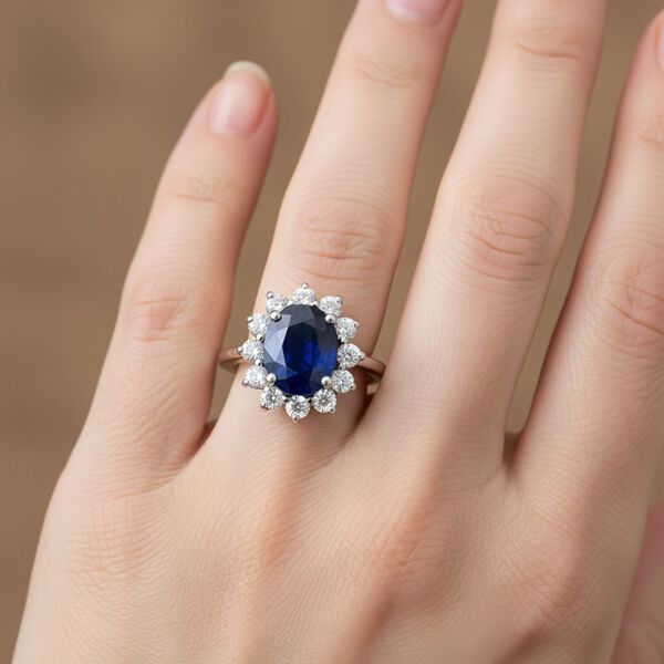 D'Joy Masoala Saphir und Zirkon Ring - 6,46 ct. image number 2