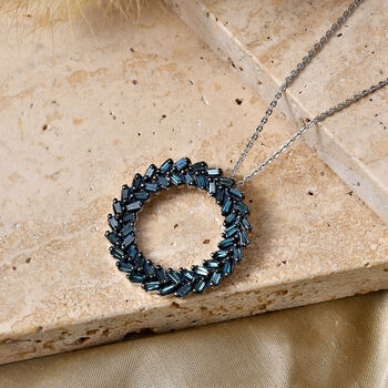 D'Joy Blauer Diamant Schmuckset ca. 50 cm 925 Silber Rhodiniert (10-15 Werktage Lieferzeit) ca. 1.00 ct