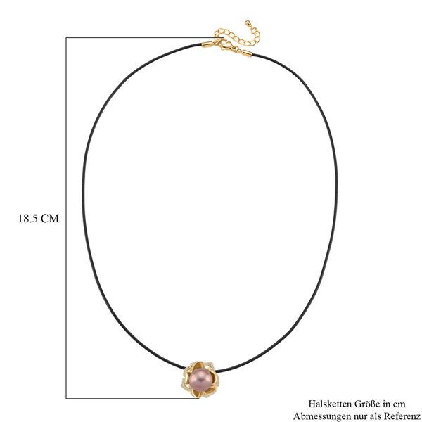 Lila Edison Perle (9-11 mm), Weißer Zirkonia Anhänger Nickelfreies Messing 6.50 ct image number 6