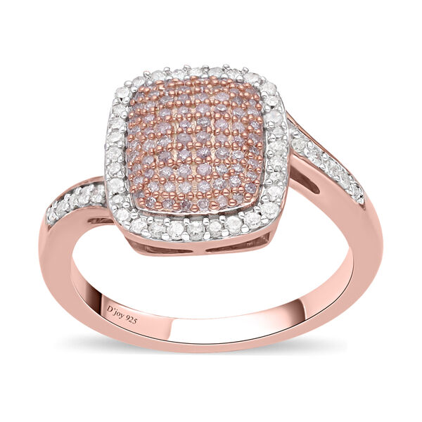Nat&uuml;rlicher rosa und wei&szlig;er Diamantring - 0,50 Karat.