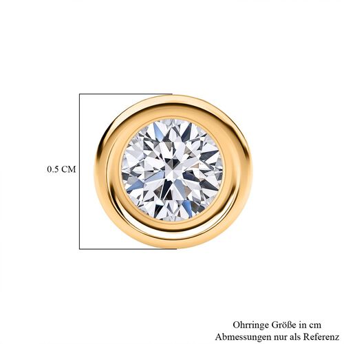 LUXURIANT DIAMOND- SI-GH Labor Diamant Ohrringe, 925 Silber Gelbgold Vermeil  - 0,25 ct. image number 5